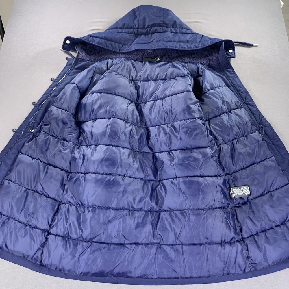 Swisstech Jacket Womens Medium 8-10 Blue‎ Sapphire Hooded Puffer Parka Coat - Picture 5 of 16